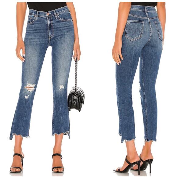 MOTHER The Insider Crop Step Chew Jeans 25 Dancing On Coals - Picture 1 of 11